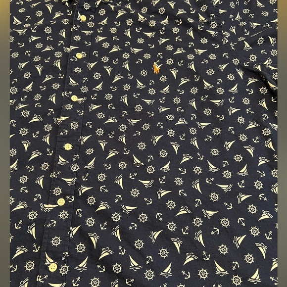 POLO RALPH LAUREN Men's Big & Tall Nautical Button Down Shirt-Authenticated - Picture 3 of 11